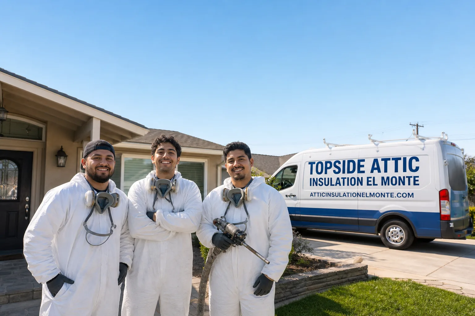 Topside Attic Insulation El Monte insulation service vehicle and crew in El Monte, CA